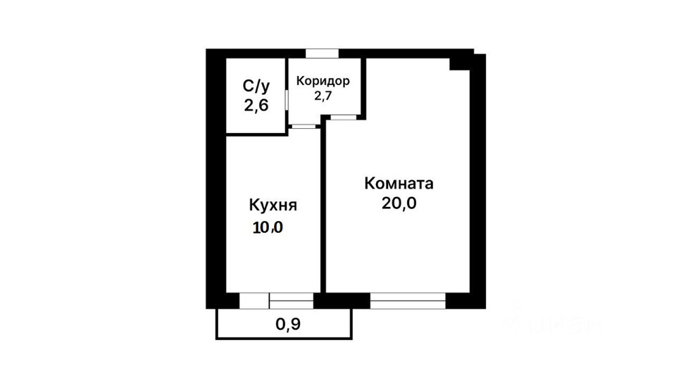 Продается 1-комнатная квартира, площадью 35.00 кв.м. Москва, улица Люблинская, дом 5к6