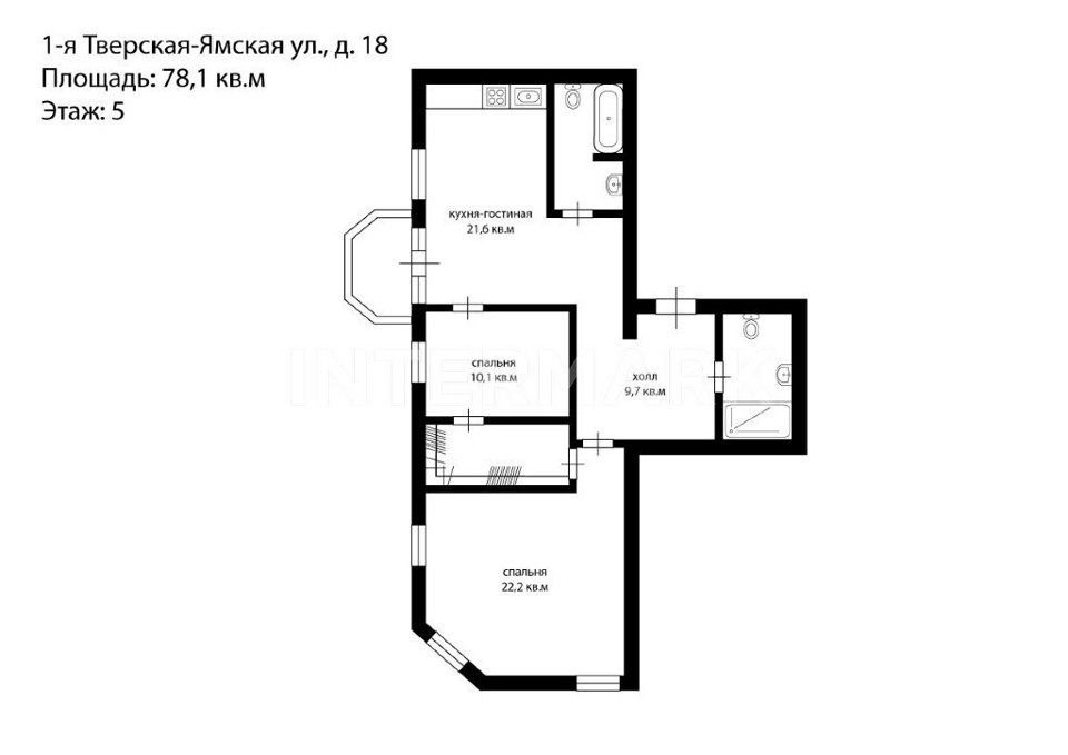 Продается 3-комнатная квартира, площадью 78.10 кв.м. Москва, улица 1-я Тверская-Ямская, дом 18