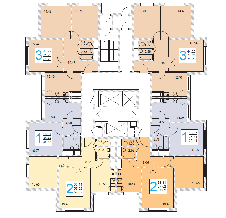 В серии И-155НБ представлены квартиры оптимального метража с увеличенной полезной жилой площадью