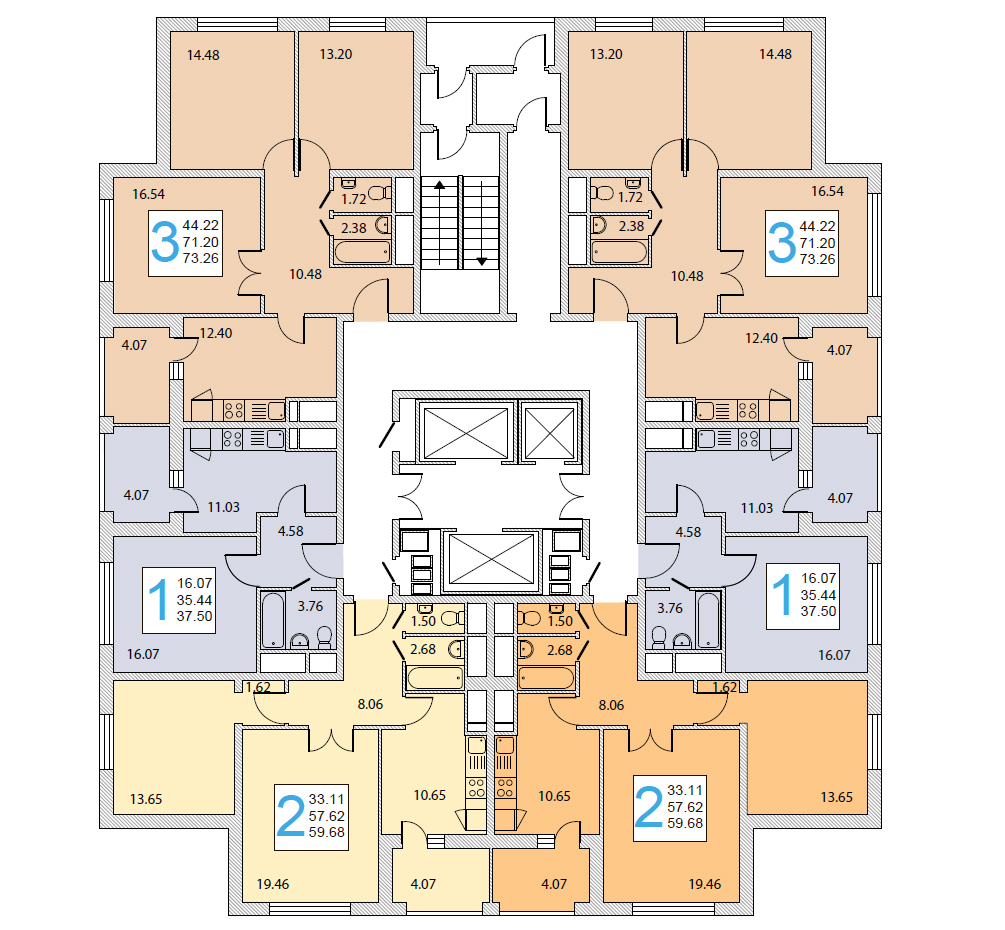 В серии И-155НБ представлены квартиры оптимального метража с увеличенной полезной жилой площадью