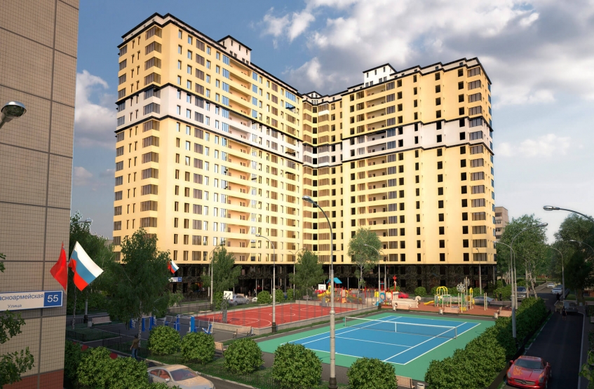 ЖК Нахабино . Московская обл., Красногорский р-н, Нахабино, Красноармейская ул., 57