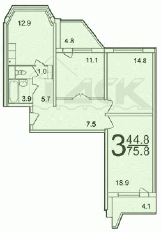 Планировка квартир в домах серии П-44Т