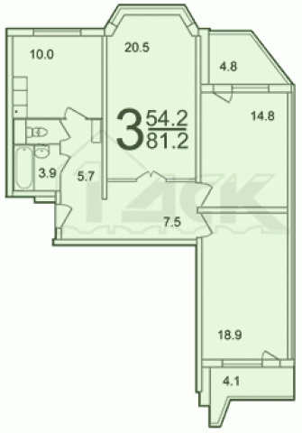 Планировка квартир в домах серии П-44Т