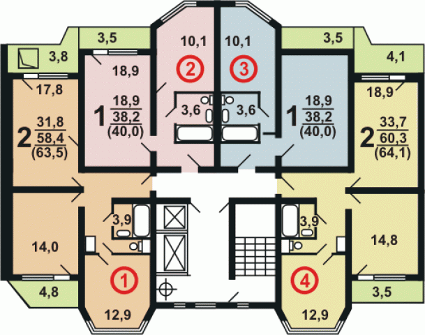 Планировка квартир в домах серии П-44К