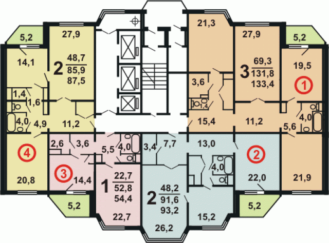 Планировка квартир в домах серии П-44ТМ/25 (ТМ-25).