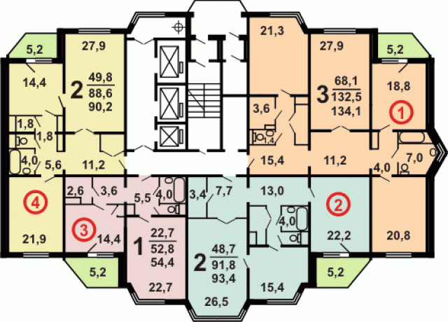 Планировка квартир в домах серии П-44ТМ/25 (ТМ-25).