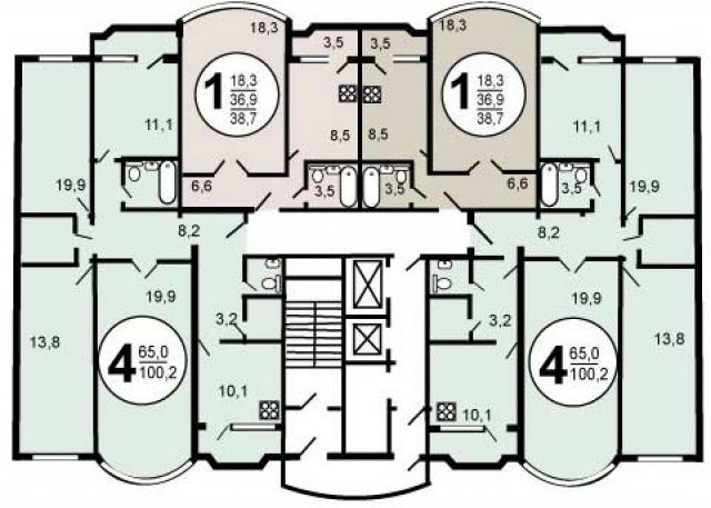 Планировка квартир в домах серии И-155 ММ