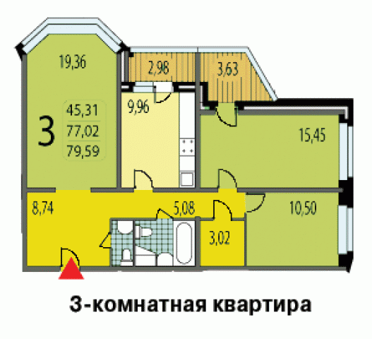 Планировка квартир в домах серии В-2002