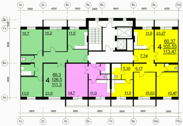 Планировка квартир в домах серии В-2005
