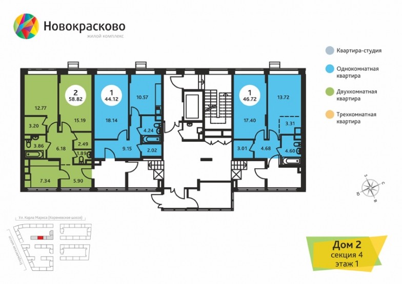 Квартал Новокрасково. Московская обл., Люберецы г/о, Красково пос., Карла Маркса ул., д. 1А